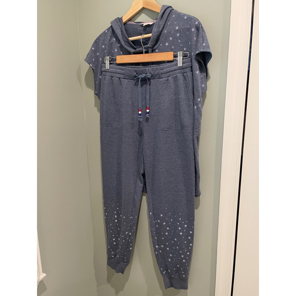 Loungewear Set Stars Print Jane and Delancy Hoodie Short Sleeve Joggers Womens - Picture 2 of 10